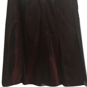 DKNY Burgundy Skirt With Black Lace Pleats Size 8